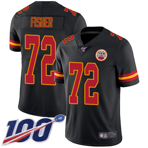 Youth Kansas City Chiefs #72 Fisher Eric Limited Black Rush Vapor Untouchable 100th Season Football Nike NFL Jersey